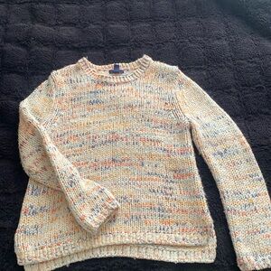 GAP cream and orange blue wool sweater size S